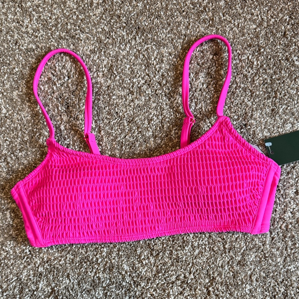 wild fable Hot Pink Smocked Bikini Top